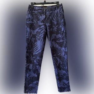 Tommy Bahama Navy Blue Tropical Foliage Camouflage Chino Trouser Pants 0
